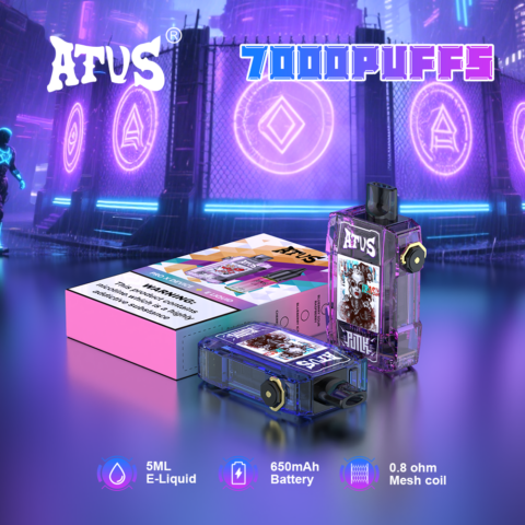 DE012 Sigaretta Elettronica Usa E Getta Puff 7000 Tiri con flusso d'aria ricaricabile e regolabile ATVS Vape