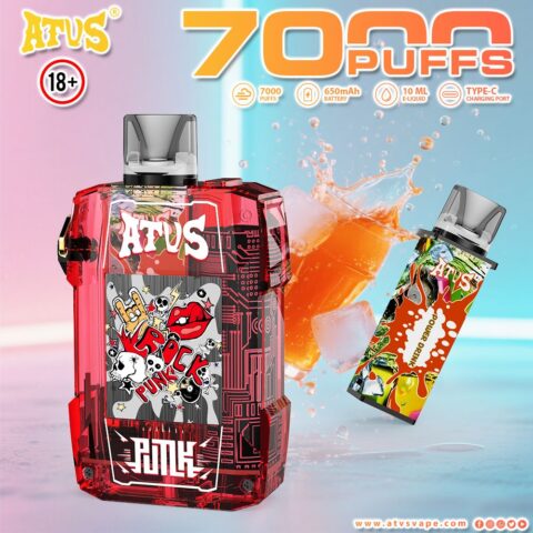 DE012 Sigaretta Elettronica Usa E Getta Puff 7000 Tiri con flusso d'aria ricaricabile e regolabile ATVS Vape