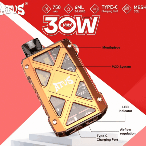 DE012MAX Kit di pod ricaricabile dispositivo di sistema ATVS Vape