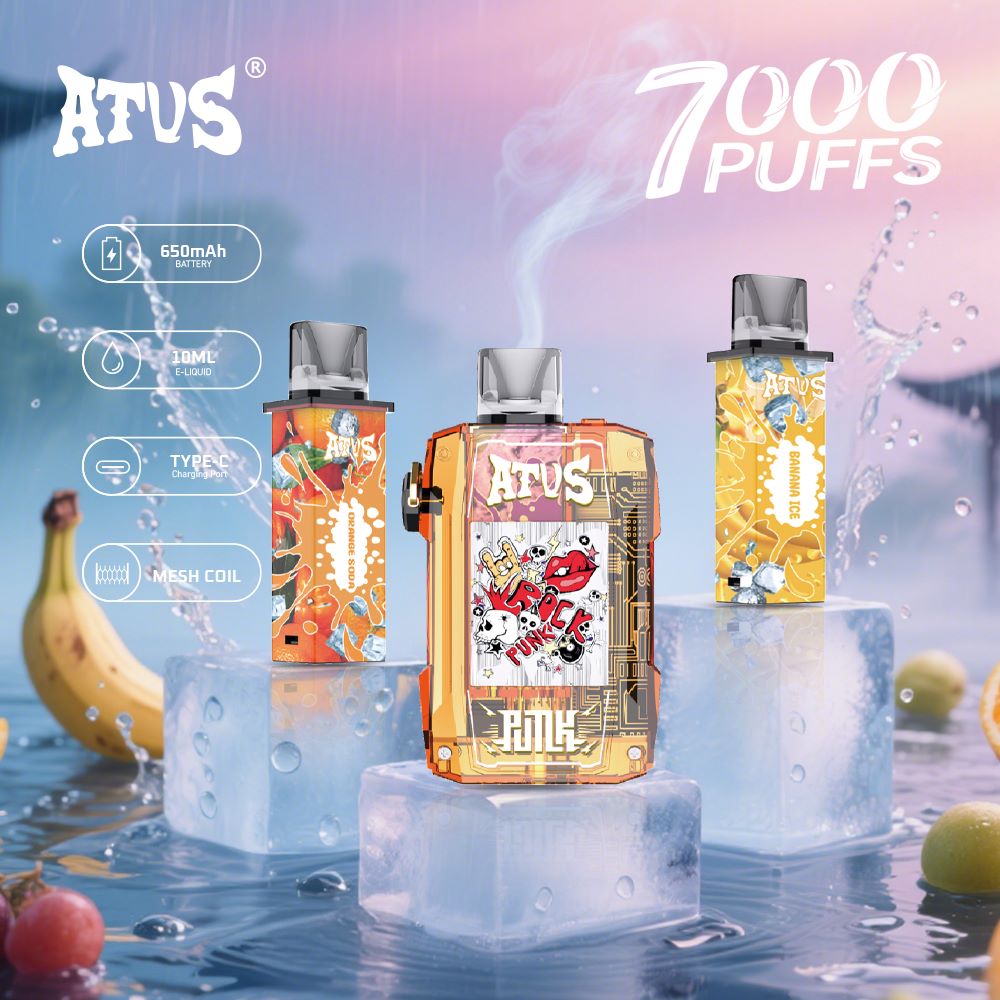 DE012 Sigaretta Elettronica Usa E Getta Puff 7000 Tiri con flusso d'aria ricaricabile e regolabile ATVS Vape
