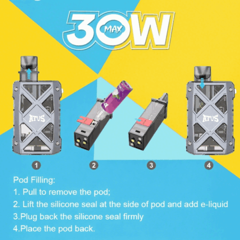 DE012MAX Kit di pod ricaricabile dispositivo di sistema ATVS Vape