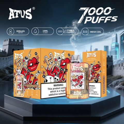 DE012 Sigaretta Elettronica Usa E Getta Puff 7000 Tiri con flusso d'aria ricaricabile e regolabile ATVS Vape