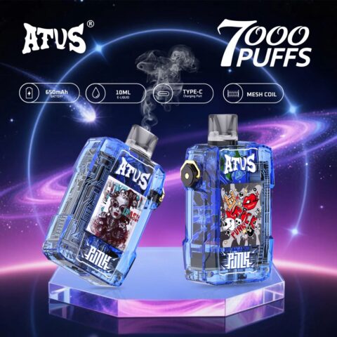 DE012 Sigaretta Elettronica Usa E Getta Puff 7000 Tiri con flusso d'aria ricaricabile e regolabile ATVS Vape