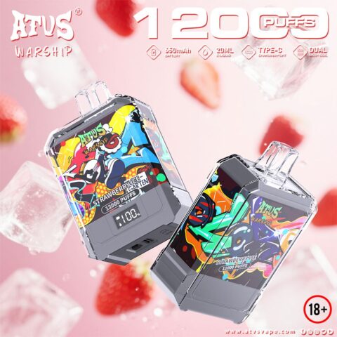 DE013A Sigaretta Elettronica Usa E Getta Puff 12000 Tiri con display LED ricaricabile e flusso d'aria regolabile ATVS Vape