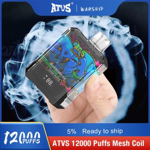 DE013A Sigaretta Elettronica Usa E Getta Puff 12000 Tiri con display LED ricaricabile e flusso d'aria regolabile ATVS Vape