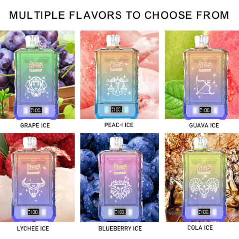 DE015 Sigaretta Elettronica Usa E Getta Puff 18000 Tiri con display LED ricaricabile e flusso d'aria regolabile ATVS Vape