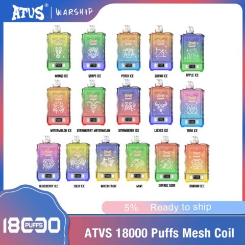 DE015 Sigaretta Elettronica Usa E Getta Puff 18000 Tiri con display LED ricaricabile e flusso d'aria regolabile ATVS Vape