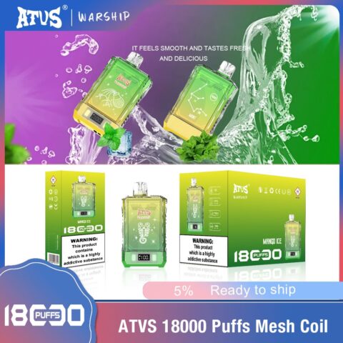 DE015 Sigaretta Elettronica Usa E Getta Puff 18000 Tiri con display LED ricaricabile e flusso d'aria regolabile ATVS Vape