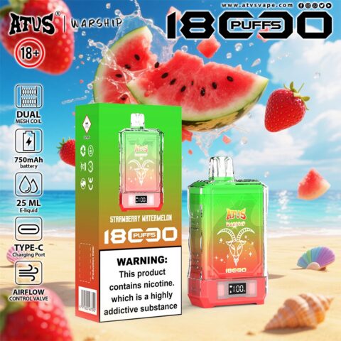 DE015 Sigaretta Elettronica Usa E Getta Puff 18000 Tiri con display LED ricaricabile e flusso d'aria regolabile ATVS Vape