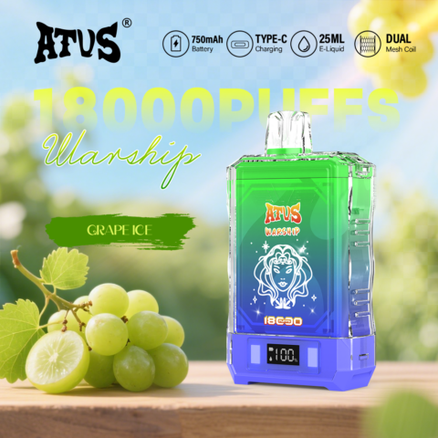 DE015 Sigaretta Elettronica Usa E Getta Puff 18000 Tiri con display LED ricaricabile e flusso d'aria regolabile ATVS Vape