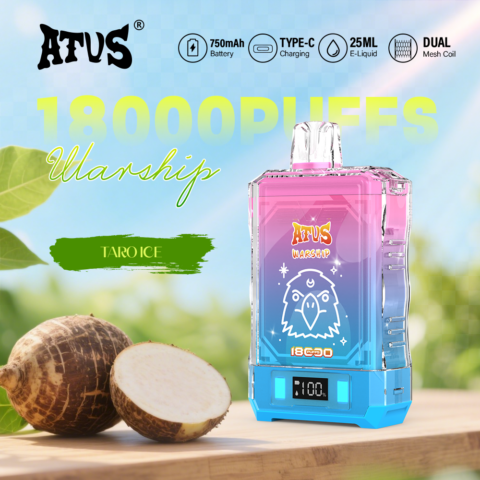 DE015 Sigaretta Elettronica Usa E Getta Puff 18000 Tiri con display LED ricaricabile e flusso d'aria regolabile ATVS Vape