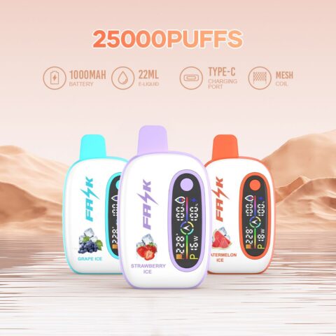 DE016 Sigaretta Elettronica Usa E Getta Puff 25000 Tiri con display LED ricaricabile e flusso d'aria regolabile ATVS Vape