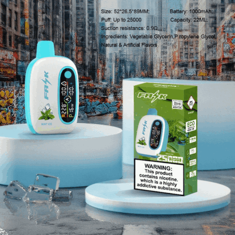 DE016 Sigaretta Elettronica Usa E Getta Puff 25000 Tiri con display LED ricaricabile e flusso d'aria regolabile ATVS Vape