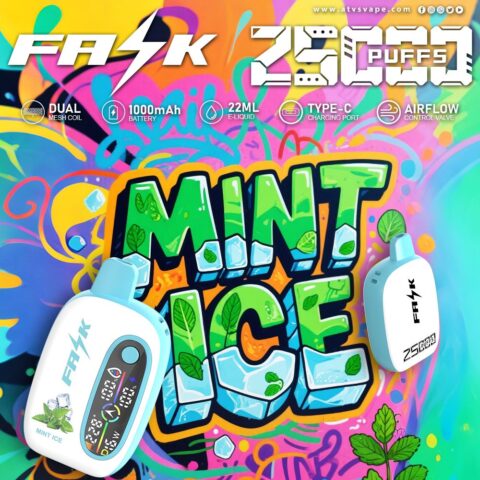 DE016 Sigaretta Elettronica Usa E Getta Puff 25000 Tiri con display LED ricaricabile e flusso d'aria regolabile ATVS Vape