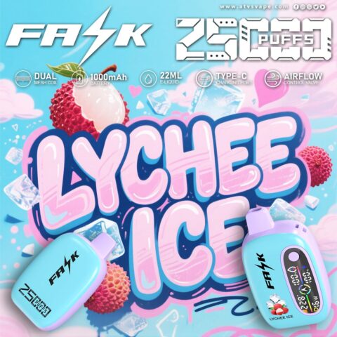 DE016 Sigaretta Elettronica Usa E Getta Puff 25000 Tiri con display LED ricaricabile e flusso d'aria regolabile ATVS Vape