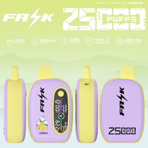 DE016 Sigaretta Elettronica Usa E Getta Puff 25000 Tiri con display LED ricaricabile e flusso d'aria regolabile ATVS Vape