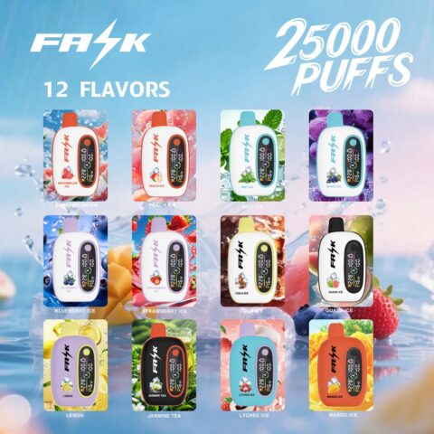 DE016 Sigaretta Elettronica Usa E Getta Puff 25000 Tiri con display LED ricaricabile e flusso d'aria regolabile ATVS Vape