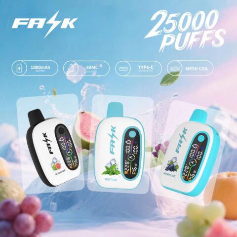 DE016 Sigaretta Elettronica Usa E Getta Puff 25000 Tiri con display LED ricaricabile e flusso d'aria regolabile ATVS Vape