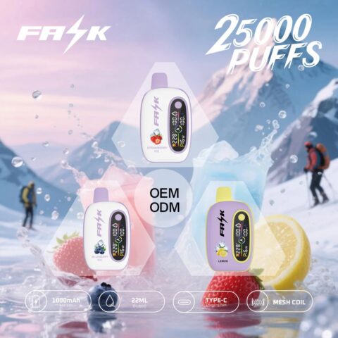 DE016 Sigaretta Elettronica Usa E Getta Puff 25000 Tiri con display LED ricaricabile e flusso d'aria regolabile ATVS Vape