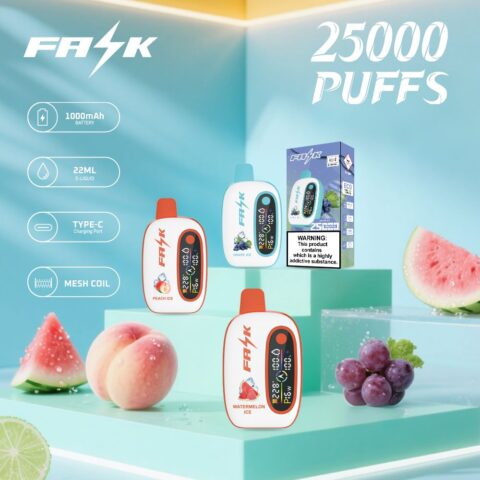 DE016 Sigaretta Elettronica Usa E Getta Puff 25000 Tiri con display LED ricaricabile e flusso d'aria regolabile ATVS Vape