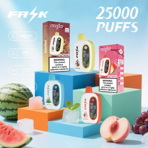 DE016 Sigaretta Elettronica Usa E Getta Puff 25000 Tiri con display LED ricaricabile e flusso d'aria regolabile ATVS Vape