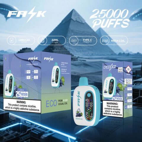 DE016 Sigaretta Elettronica Usa E Getta Puff 25000 Tiri con display LED ricaricabile e flusso d'aria regolabile ATVS Vape