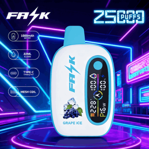 DE016 Sigaretta Elettronica Usa E Getta Puff 25000 Tiri con display LED ricaricabile e flusso d'aria regolabile ATVS Vape