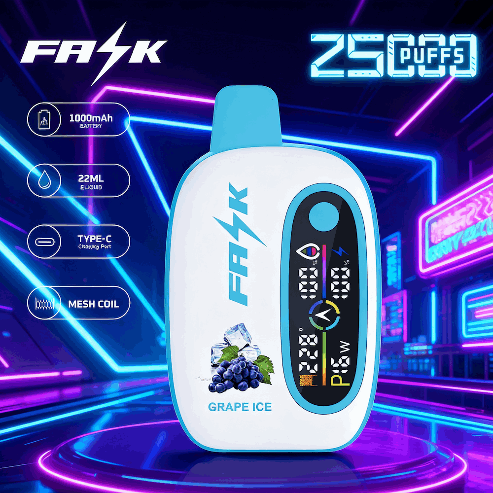 DE016 Sigaretta Elettronica Usa E Getta Puff 25000 Tiri con display LED ricaricabile e flusso d'aria regolabile ATVS Vape