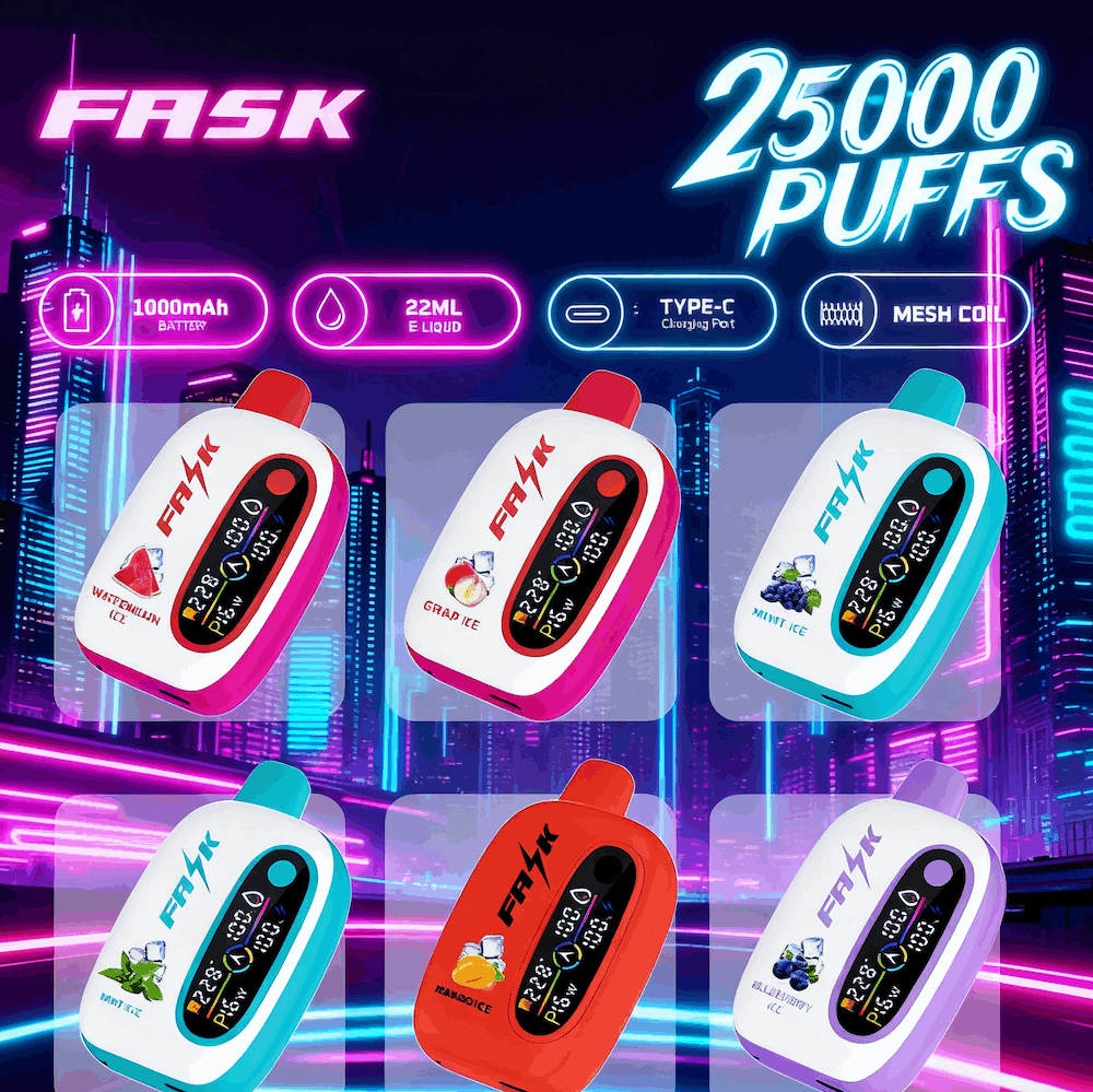 DE016 Sigaretta Elettronica Usa E Getta Puff 25000 Tiri con display LED ricaricabile e flusso d'aria regolabile ATVS Vape