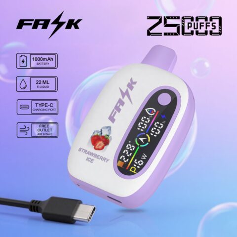 DE016 Sigaretta Elettronica Usa E Getta Puff 25000 Tiri con display LED ricaricabile e flusso d'aria regolabile ATVS Vape