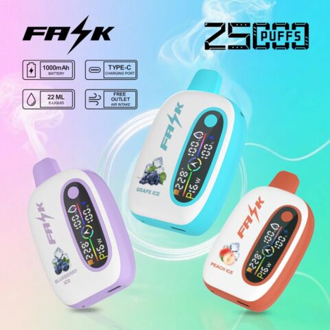 DE016 Sigaretta Elettronica Usa E Getta Puff 25000 Tiri con display LED ricaricabile e flusso d'aria regolabile ATVS Vape