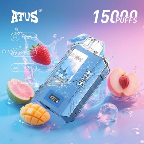 DE017 Sigaretta Elettronica Usa E Getta Puff 15000 Tiri con display LED ricaricabile e flusso d'aria regolabile ATVS Vape