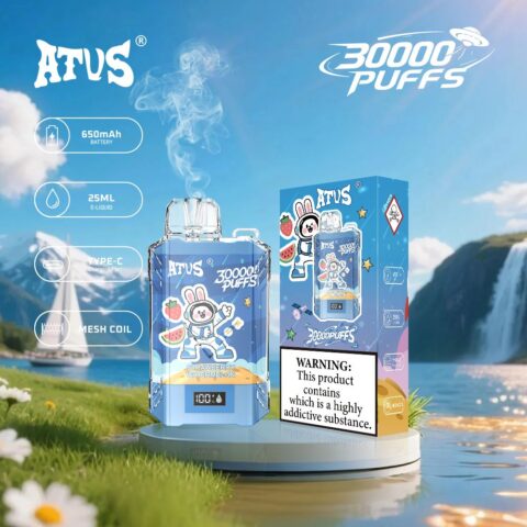DE017 Sigaretta Elettronica Usa E Getta Puff 30000 Tiri con display LED ricaricabile e flusso d'aria regolabile ATVS Vape