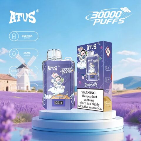 DE017 Sigaretta Elettronica Usa E Getta Puff 30000 Tiri con display LED ricaricabile e flusso d'aria regolabile ATVS Vape
