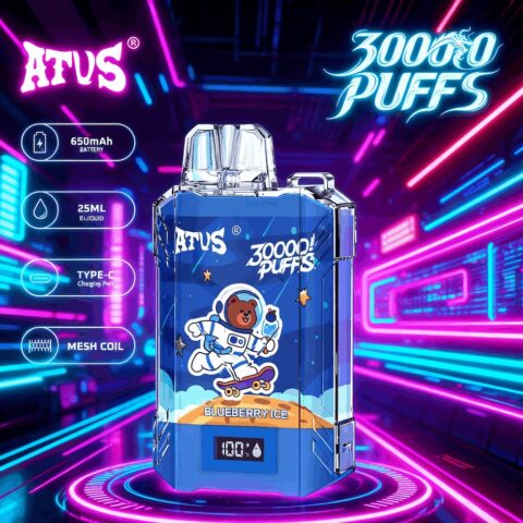 DE017 Sigaretta Elettronica Usa E Getta Puff 30000 Tiri con display LED ricaricabile e flusso d'aria regolabile ATVS Vape