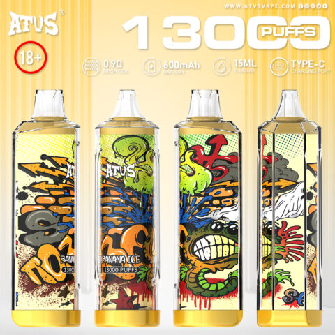 DE018 13000 Puffs Vape usa e getta con ricaricabile ATVS Vape