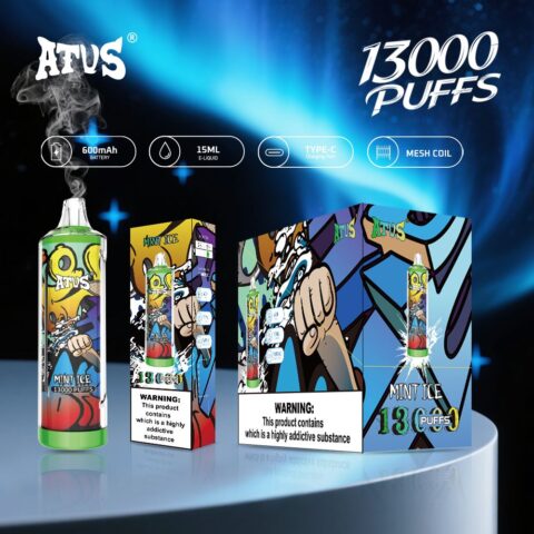 DE018 13000 Puffs Vape usa e getta con ricaricabile ATVS Vape