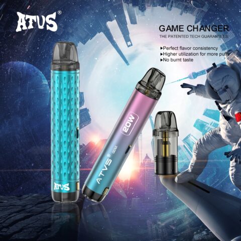 DE020 Dispositivo di sistema Pod Kit preriempito con flusso daria regolabile MTL RDL ATVS Vape