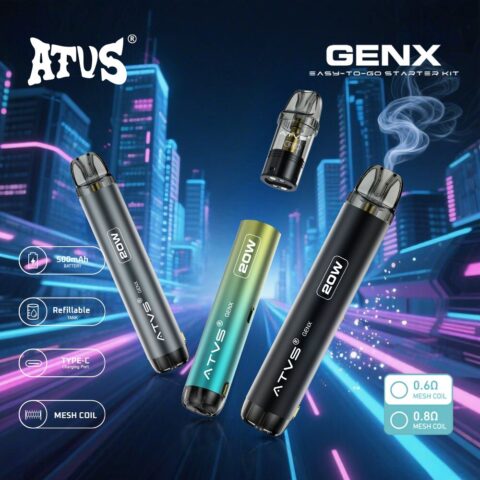 DE020 Dispositivo di sistema Pod Kit preriempito con flusso daria regolabile MTL RDL ATVS Vape