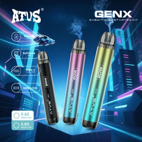 DE020 Dispositivo di sistema Pod Kit preriempito con flusso daria regolabile MTL RDL ATVS Vape