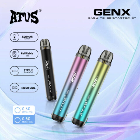 DE020 Dispositivo di sistema Pod Kit preriempito con flusso daria regolabile MTL RDL ATVS Vape