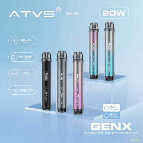 DE020 Dispositivo di sistema Pod Kit preriempito con flusso daria regolabile MTL RDL ATVS Vape