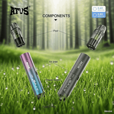DE020 Dispositivo di sistema Pod Kit preriempito con flusso daria regolabile MTL RDL ATVS Vape