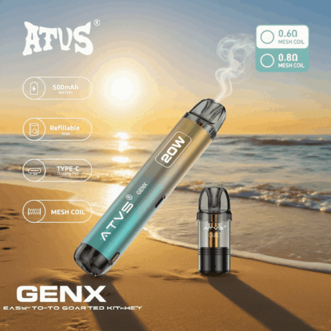 DE020 Dispositivo di sistema Pod Kit preriempito con flusso daria regolabile MTL RDL ATVS Vape