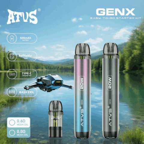 DE020 Dispositivo di sistema Pod Kit preriempito con flusso daria regolabile MTL RDL ATVS Vape