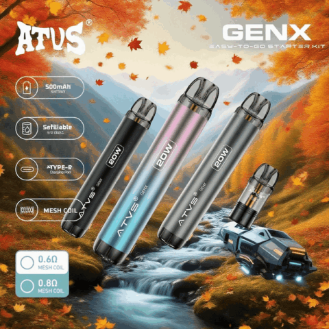 DE020 Dispositivo di sistema Pod Kit preriempito con flusso daria regolabile MTL RDL ATVS Vape