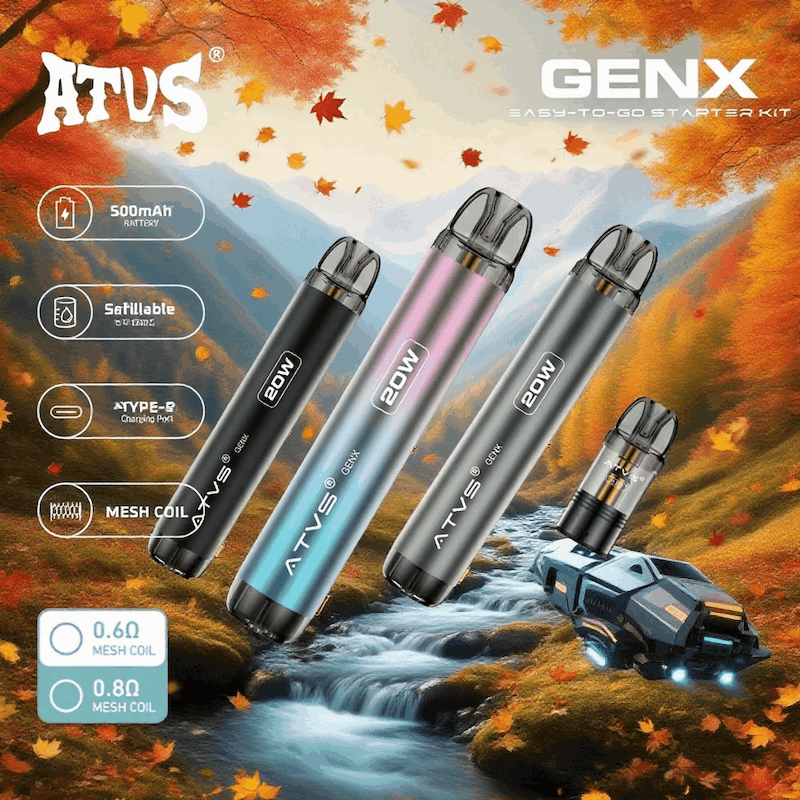 DE020 Dispositivo di sistema Pod Kit preriempito con flusso daria regolabile MTL RDL ATVS Vape