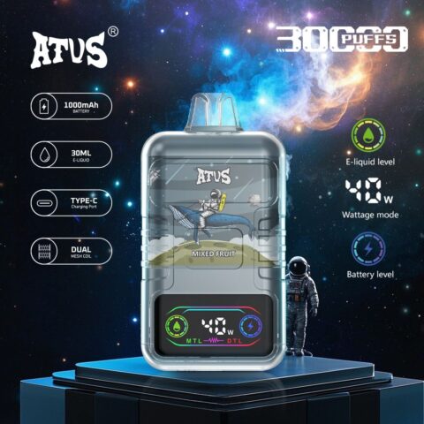 DE021 Sigaretta Elettronica Usa E Getta Puff 30000 Tiri con display LED ricaricabile e flusso d'aria regolabile MTL DTL ATVS Vape