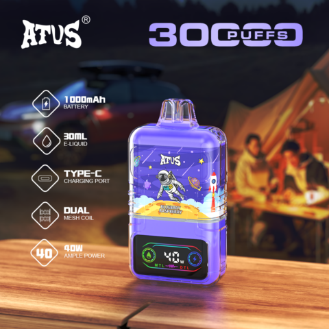 DE021 Sigaretta Elettronica Usa E Getta Puff 30000 Tiri con display LED ricaricabile e flusso d'aria regolabile MTL DTL ATVS Vape