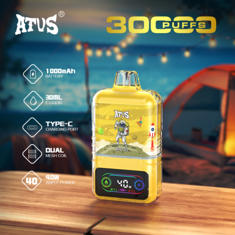 DE021 Sigaretta Elettronica Usa E Getta Puff 30000 Tiri con display LED ricaricabile e flusso d'aria regolabile MTL DTL ATVS Vape